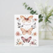Wasserfarbe Florals Schmetterlinge werden bald gut Postkarte (Stehend Vorderseite)