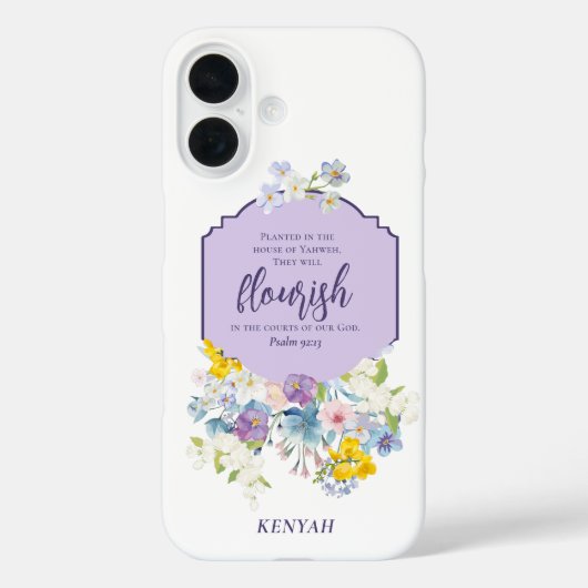 Wasserfarbe Florals Scripture Verse Personalisiert Case-Mate iPhone Hülle (Rückseite)