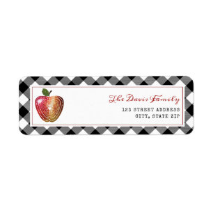 Wasserfarbe Folk Art Apple Karierter Fall Herbst