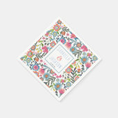 Wasserfarbe Folklore personalisierter Name Serviette (Ecke)