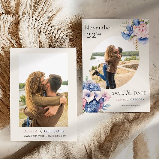 Wasserfarbe Foto Calla Lilies & Hydrangeas Save The Date