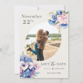 Wasserfarbe Foto Calla Lilies & Hydrangeas Save The Date (Vorderseite)