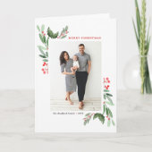 Wasserfarbe Foto Feiertagskarte (Vorderseite)