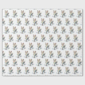 Wasserfarbe Fox Ice Skaten Geschenkpapier (Flach)