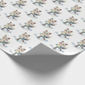 Wasserfarbe Fox Ice Skaten Geschenkpapier (Ecke)