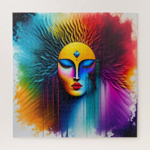 Wasserfarbe Frauen Abstrakte Kunst Puzzle