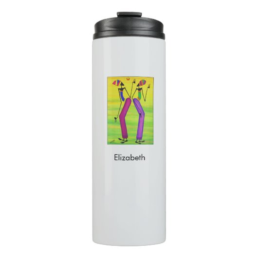Wasserfarbe, Freude und Glück Thermosbecher (Vorderseite)