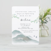 Wasserfarbe Friedliche Waldlandgebirgsdusche Einladung (Stehend Vorderseite)