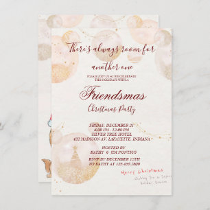 Wasserfarbe Friendsmas Weihnachtsfeierliche Party  Einladung