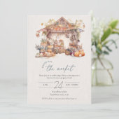 Wasserfarbe, frisch vom Markt Brautparty Einladung (Stehend Vorderseite)