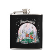 Wasserfarbe frohe Weihnachten, Auto der Geschenke Flachmann (Vorderseite)