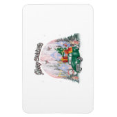 Wasserfarbe frohe Weihnachten, Auto der Geschenke Magnet (Vertikal)