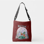 Wasserfarbe frohe Weihnachten, Auto der Geschenke Tragetaschen Mit Langen Trägern (Vorderseite)
