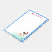 Wasserfarbe frohe Weihnachten Französischer Bulldo Post-it Klebezettel (angewinkelt)