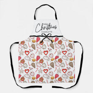 Wasserfarbe Frohe Weihnachten Individuelle Name Ur Schürze