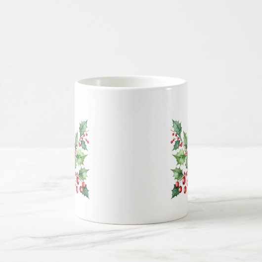 Wasserfarbe Frohe Weihnachten Roter Kardinal & Ber Kaffeetasse (Mittel)