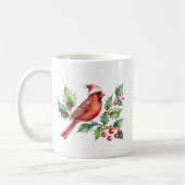 Wasserfarbe Frohe Weihnachten Roter Kardinal & Ber Kaffeetasse (Links)