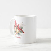 Wasserfarbe Frohe Weihnachten Roter Kardinal & Ber Kaffeetasse (Vorderseite Links)