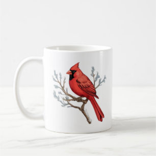 Wasserfarbe Frohe Weihnachten Roter Kardinal Kaffeetasse