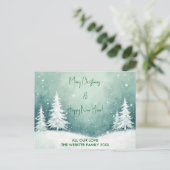 Wasserfarbe Frohe Weihnachten und glückliches Neue (Stehend Vorderseite)