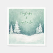Wasserfarbe Frohe Weihnachten und glückliches Neue Serviette (Vorderseite)