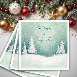 Wasserfarbe Frohe Weihnachten und glückliches Neue Serviette