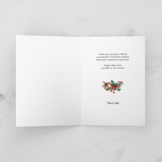 Wasserfarbe Frohe Weihnachten Weihnachten Blumenko (Innenseite)