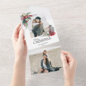 Wasserfarbe Frohe Weihnachten Weihnachten Blumenko All In One Einladung (Abreißen)