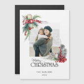 Wasserfarbe Frohe Weihnachten Weihnachten Blumenko Magnetkarte (Vorne/Hinten)