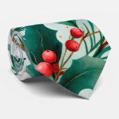 Wasserfarbe Frohe Weihnachtsfeiertage Blätter & Be Krawatte (Gerollt)