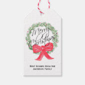 Wasserfarbe Frohe Weihnachtsfeiertage Kiefernwald Geschenkanhänger (Vorderseite)