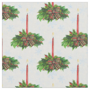 Wasserfarbe Frohe Weihnachtskerze Stoff