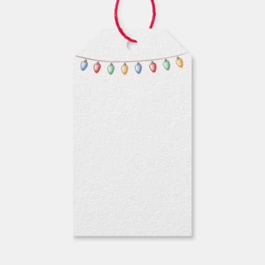 Wasserfarbe frohe Weihnachtslichter Tree Moderne Geschenkanhänger (Rückseite)