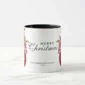 Wasserfarbe Frohe Weihnachtsschmuck Strippenbow Kaffeetasse (Zentrum)