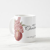 Wasserfarbe Frohe Weihnachtsschmuck Strippenbow Kaffeetasse (Vorderseite Links)
