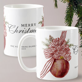 Wasserfarbe Frohe Weihnachtsschmuck Strippenbow Kaffeetasse
