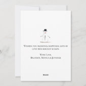 Wasserfarbe Frohe Weihnachtsschneemann Feiertagskarte (Rückseite)