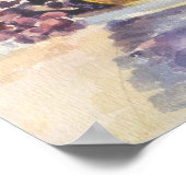 Wasserfarbe, Früchte in einer Schüssel auf dem Fen Poster (Ecke)