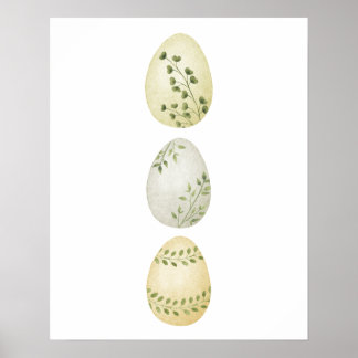Wasserfarbe Frühling, Ostern Ei Wall Art Poster