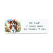 Wasserfarbe Frühlingsblumen Cavalier King Charles  (Vorne)