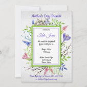 Wasserfarbe, Frühlingsblumen, Muttertagsbrunch Einladung (Vorderseite)