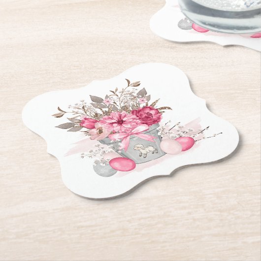 Wasserfarbe Frühlingsblumen Ostereier Untersetzer (angewinkelt)