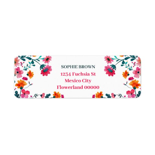 Wasserfarbe Fuchsia Blume Blumenkohle Rücksendeadr (Vorne)