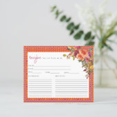 Wasserfarbe Fuchsia Brautparty Rezept Karte (Stehend Vorderseite)