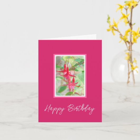 Wasserfarbe Fuchsias Karte (Gelbe Blume)