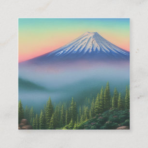 Wasserfarbe Fuji ist der höchste Berg Japans Quadratische Visitenkarte
