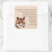 Wasserfarbe Fun Fox Tier St. Francis Gebet Quadratischer Aufkleber (Tasche)