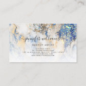 Wasserfarbe Funkelnd Gold Blau Moderne Marmoreinri Visitenkarte (Rückseite)