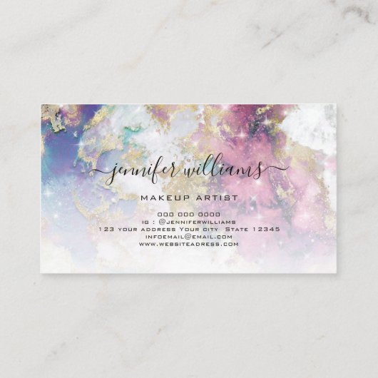 Wasserfarbe Funkelnd Goldmedaille Salon Visitenkarte (Rückseite)