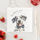 Wasserfarbe für Dalmatiner, spielend, individuell  Serviette (Beispiel)